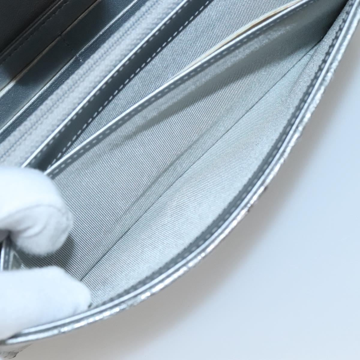 Chanel L-Flap Wallet Chevron Patent, SILVER, PATENT_LEATHER, Wallets