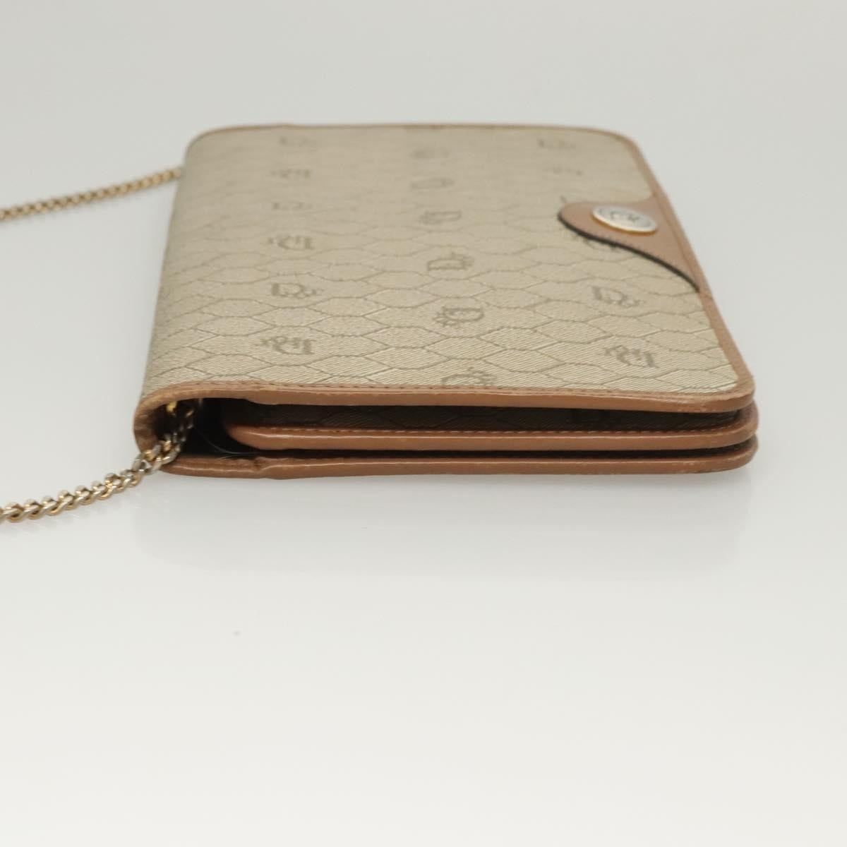 Christian Dior Vintage Honeycomb chain Canvas, BEIGE, CANVAS, Handbag