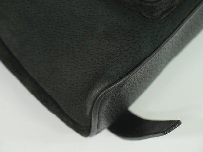 Gucci Vintage Bamboo Backpack Suede, BLACK, SUEDE, Backpack