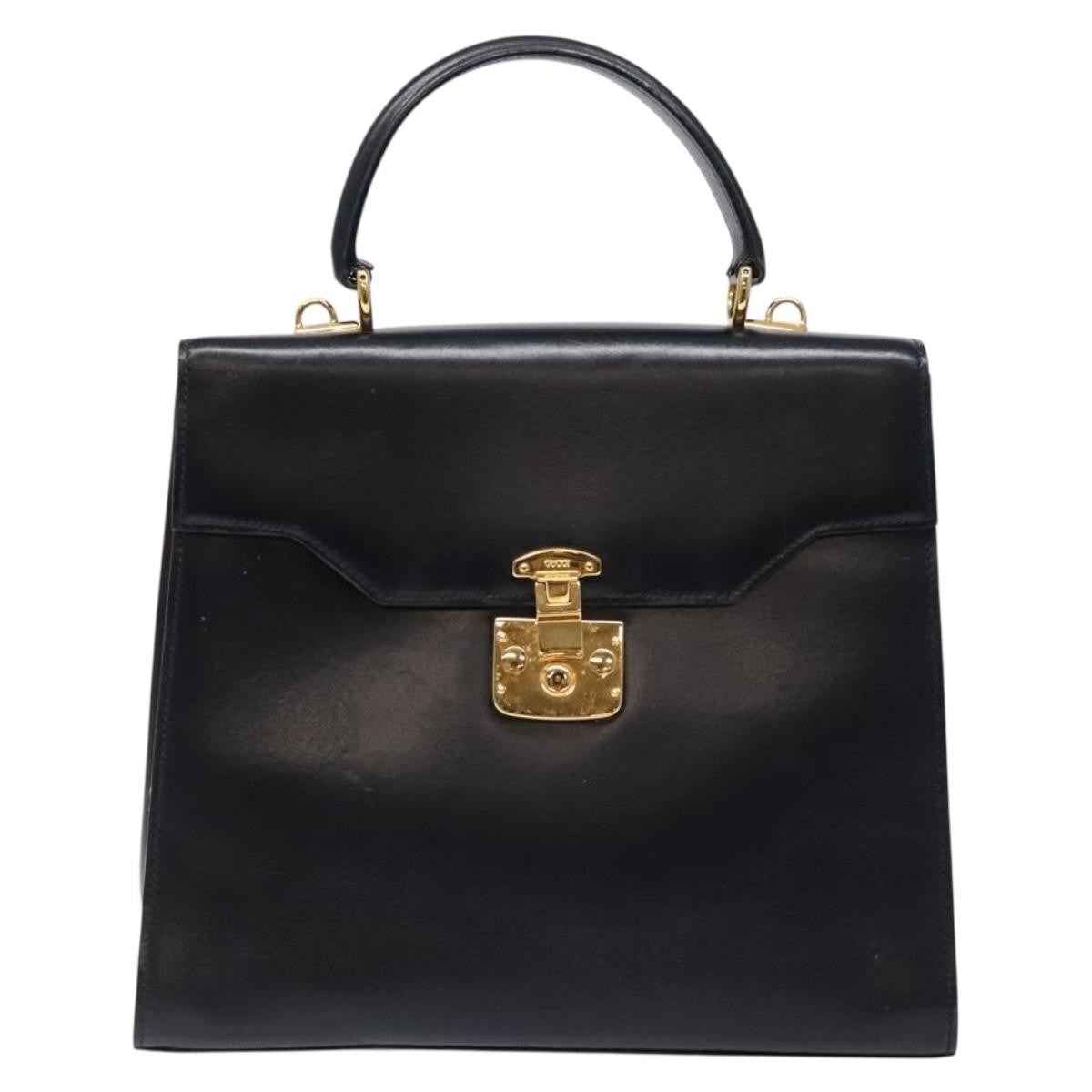 Gucci Lady Lock Leather, NAVY, LEATHER, Handbag