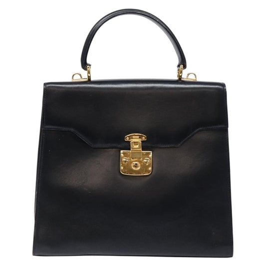 Gucci Lady Lock Leather, NAVY, LEATHER, Handbag