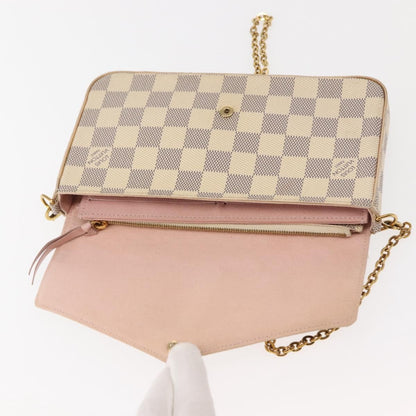 Louis Vuitton Felicie Pochette Damier, WHITE, CANVAS, Clutche & pouche