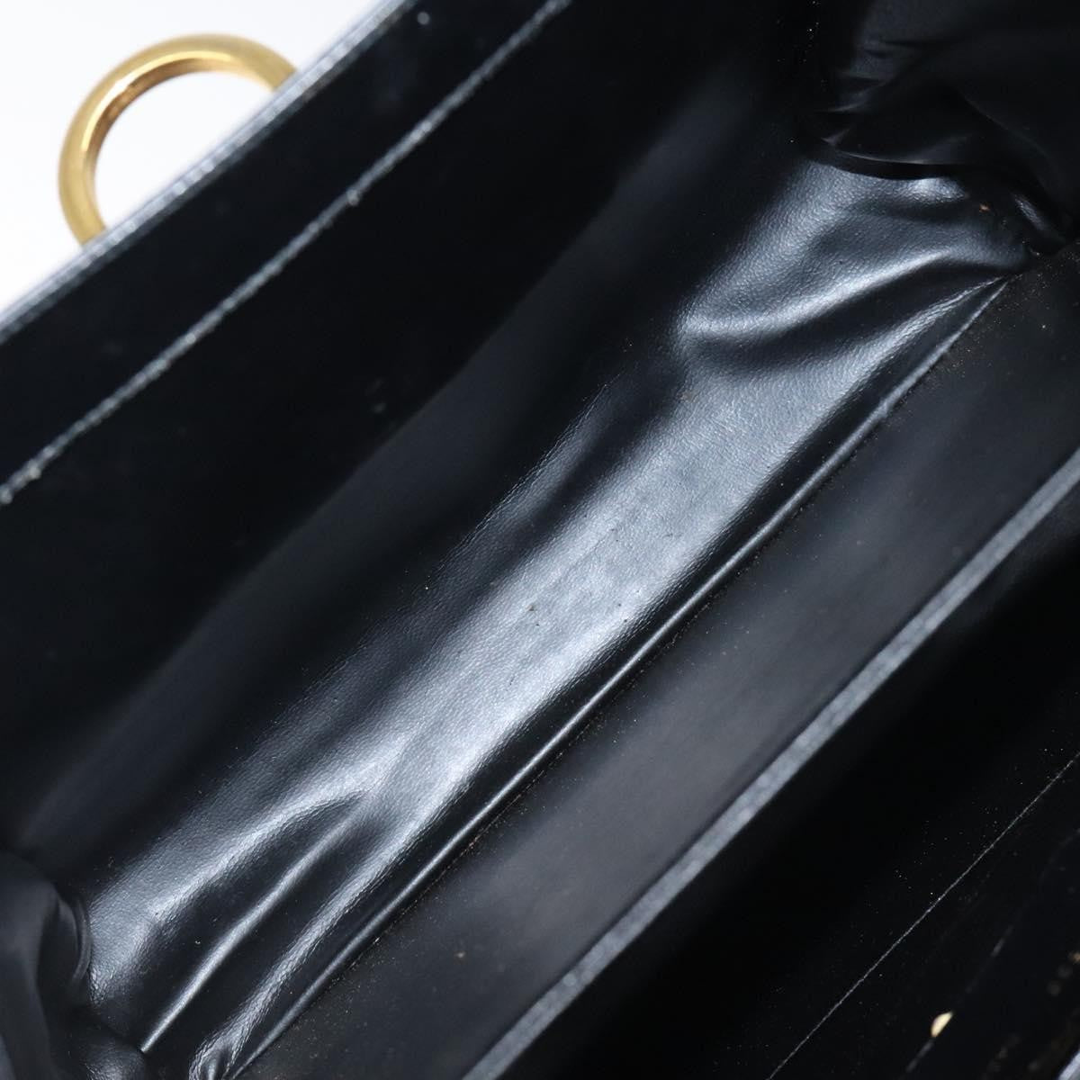 Salvatore Ferragamo Gancini handbag Leather, BLACK, LEATHER, Handbag