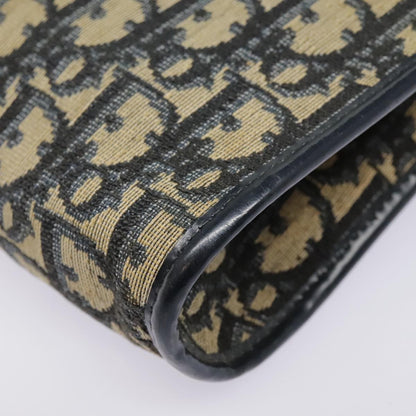 Christian Dior Vintage Flap Crossbody Bag Canvas, NAVY, CANVAS, Shoulder bag