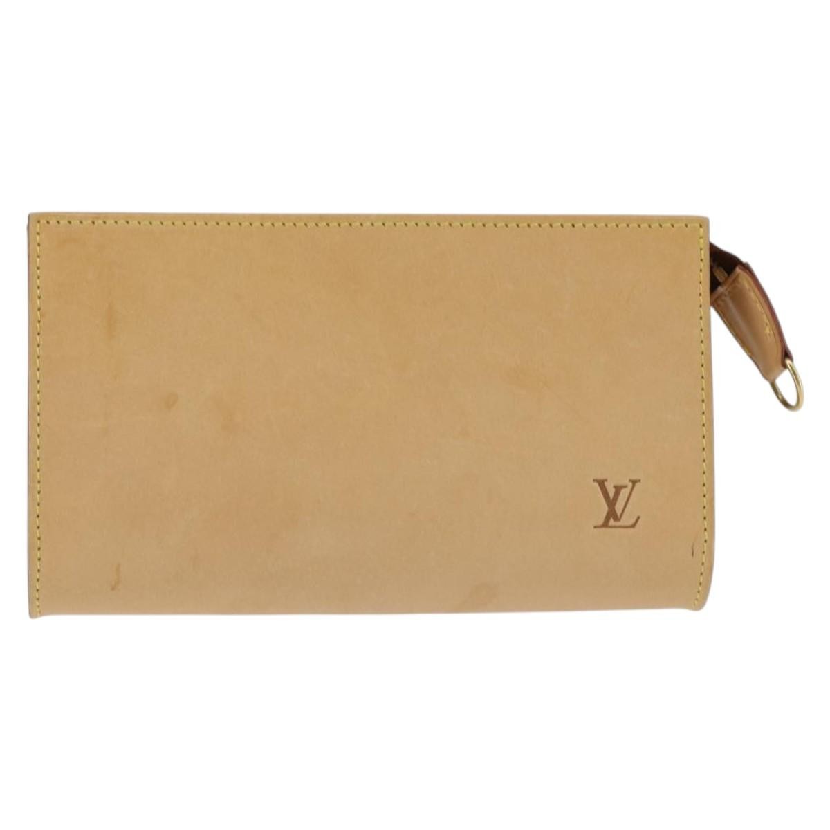 Louis Vuitton Pochette Accessoires Nomad Leather, BEIGE, LEATHER, Clutche & pouche