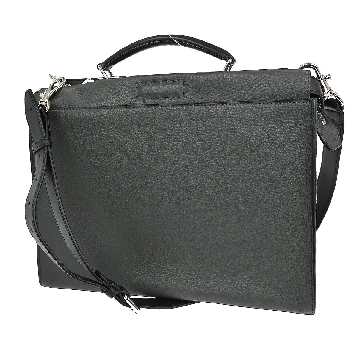 Fendi Selleria Peekaboo Fit Bag Leather, GRAY, LEATHER, Handbag