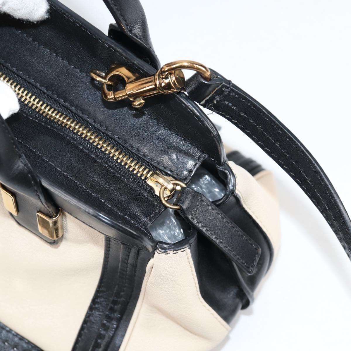 Chloe Alice Satchel Leather, WHITE, LEATHER, Handbag