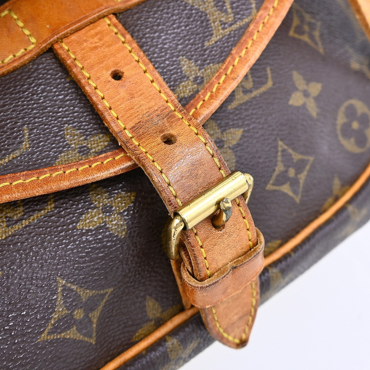 Louis Vuitton Saumur Handbag Monogram Canvas, Brown, Canvas, Shoulder Bag