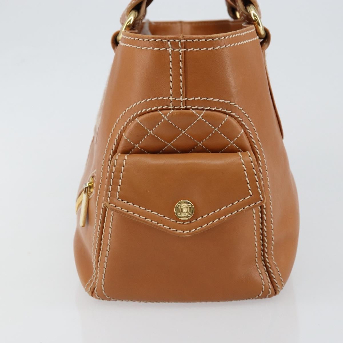 Celine Boogie Satchel Leather, BEIGE, LEATHER, Handbag