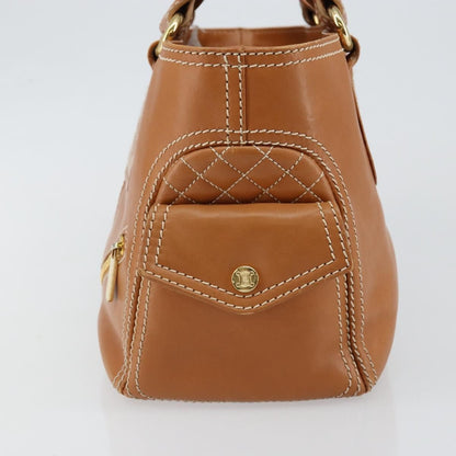 Celine Boogie Satchel Leather, BEIGE, LEATHER, Handbag