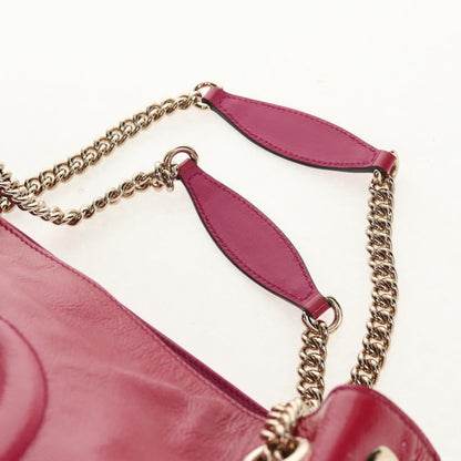 Gucci Soho Chain Strap Shoulder Bag Patent, PINK, PATENT_LEATHER, Shoulder bag