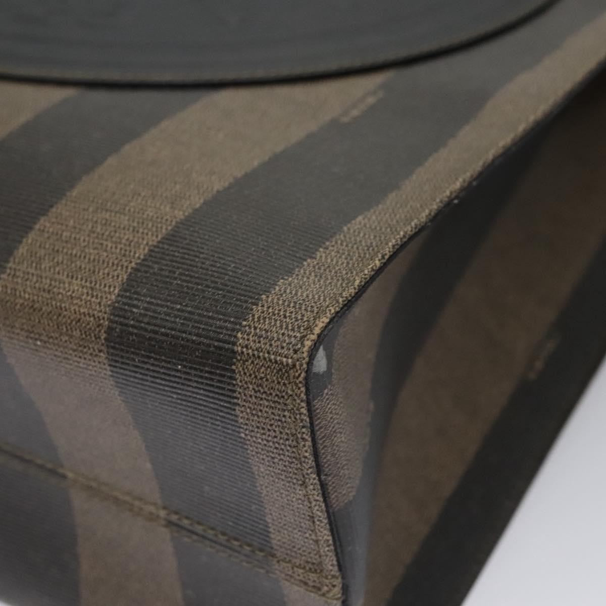 Fendi Vintage Logo Stamp Tote Pequin Coated Canvas, BROWN, CANVAS, Tote bag