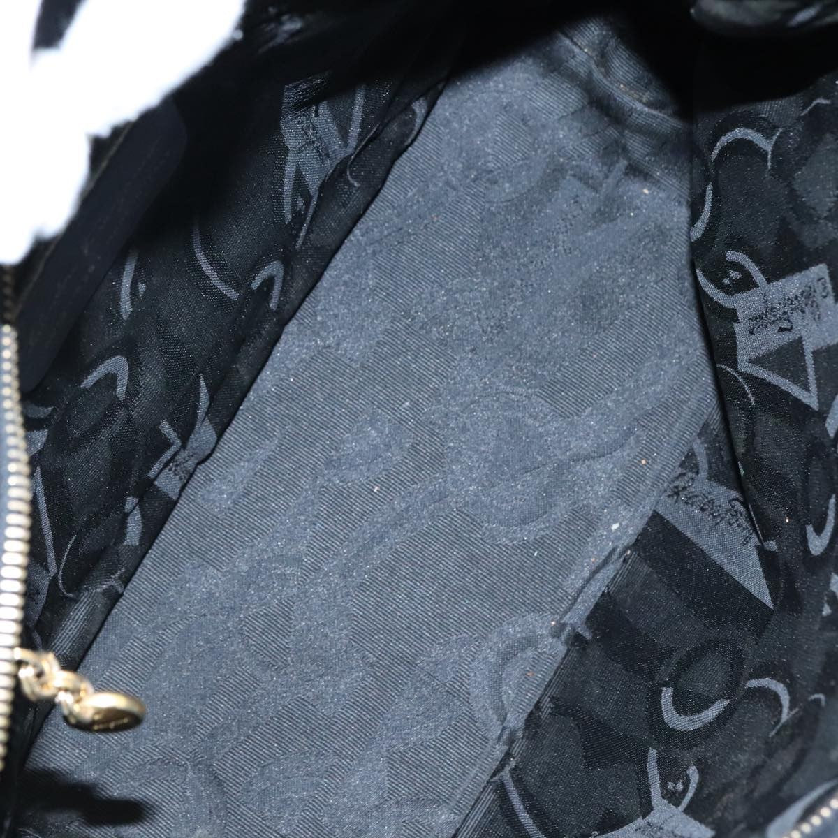 Salvatore Ferragamo Vala Handbag Canvas, BLACK, CANVAS, Handbag