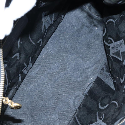 Salvatore Ferragamo Vala Handbag Canvas, BLACK, CANVAS, Handbag