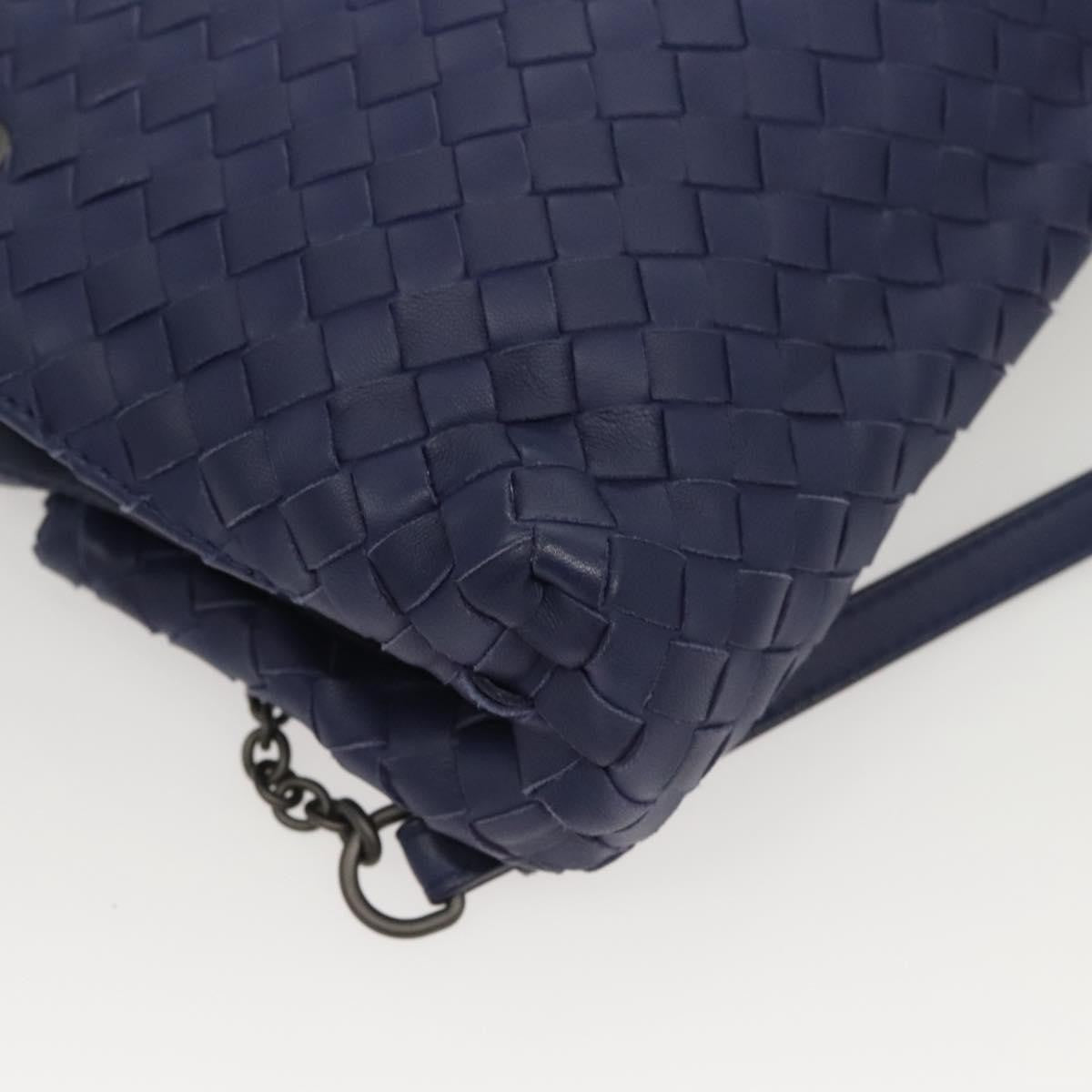 Bottega Veneta Intrecciato Leather, NAVY, LEATHER, Handbag