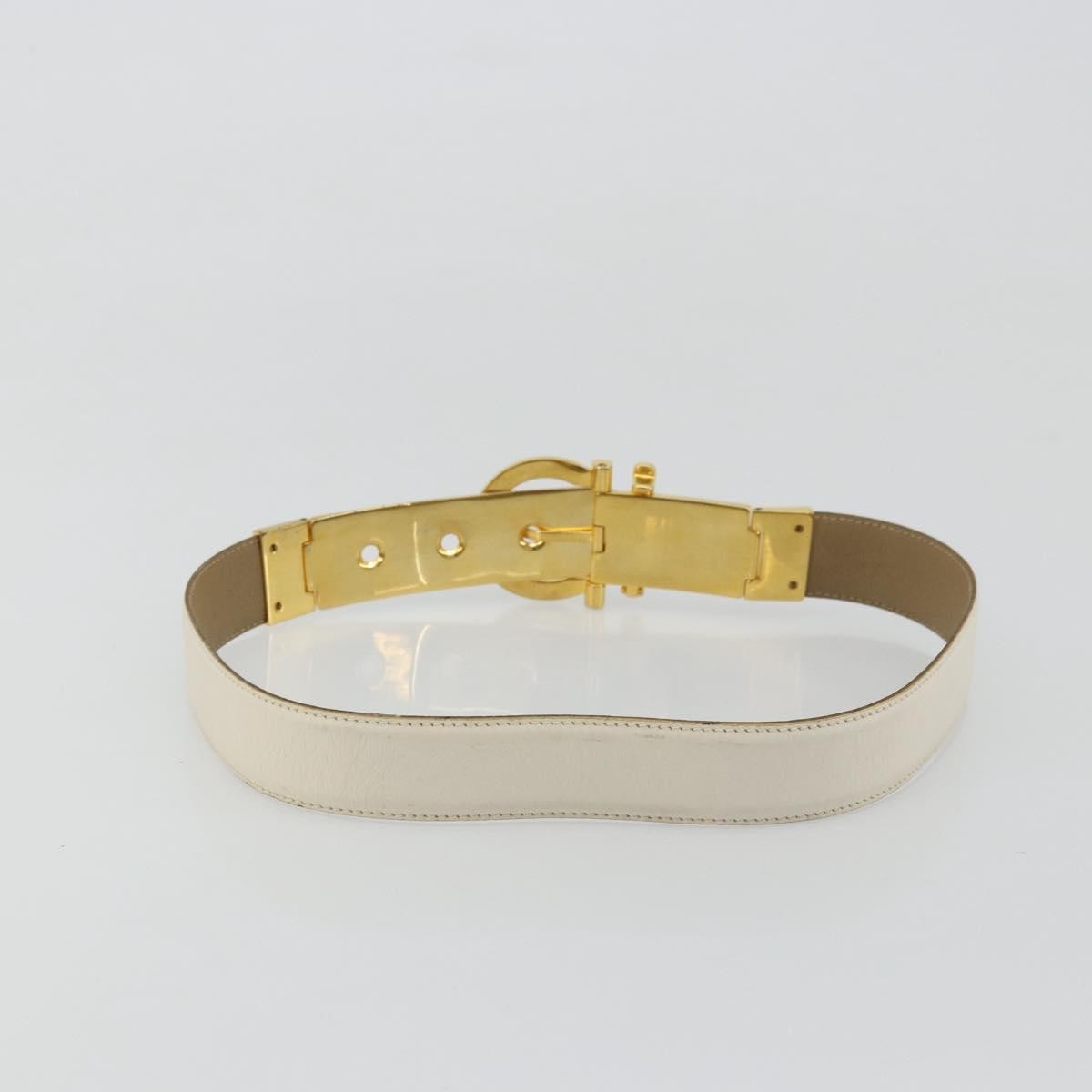 Salvatore Ferragamo Gancini Buckle Reversible Belt Leather, White, Leather, Belt