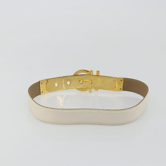 Salvatore Ferragamo Gancini Buckle Reversible Belt Leather, White, Leather, Belt