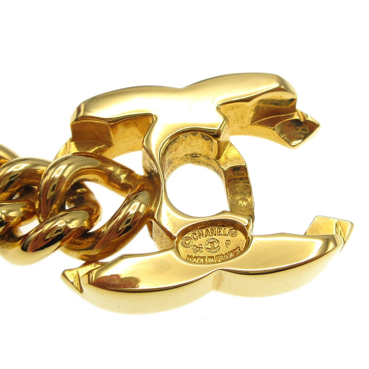 Chanel Vintage CC Turnlock Chain Bracelet Metal, GOLD, GOLD_PLATED, Bracelet