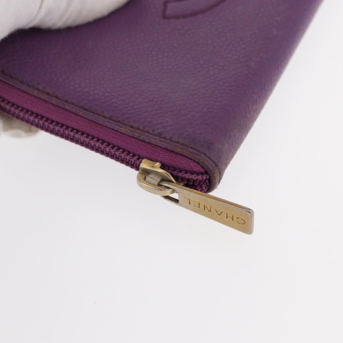 Chanel Timeless CC Zipped Wallet Caviar, PURPLE, LEATHER, Wallets