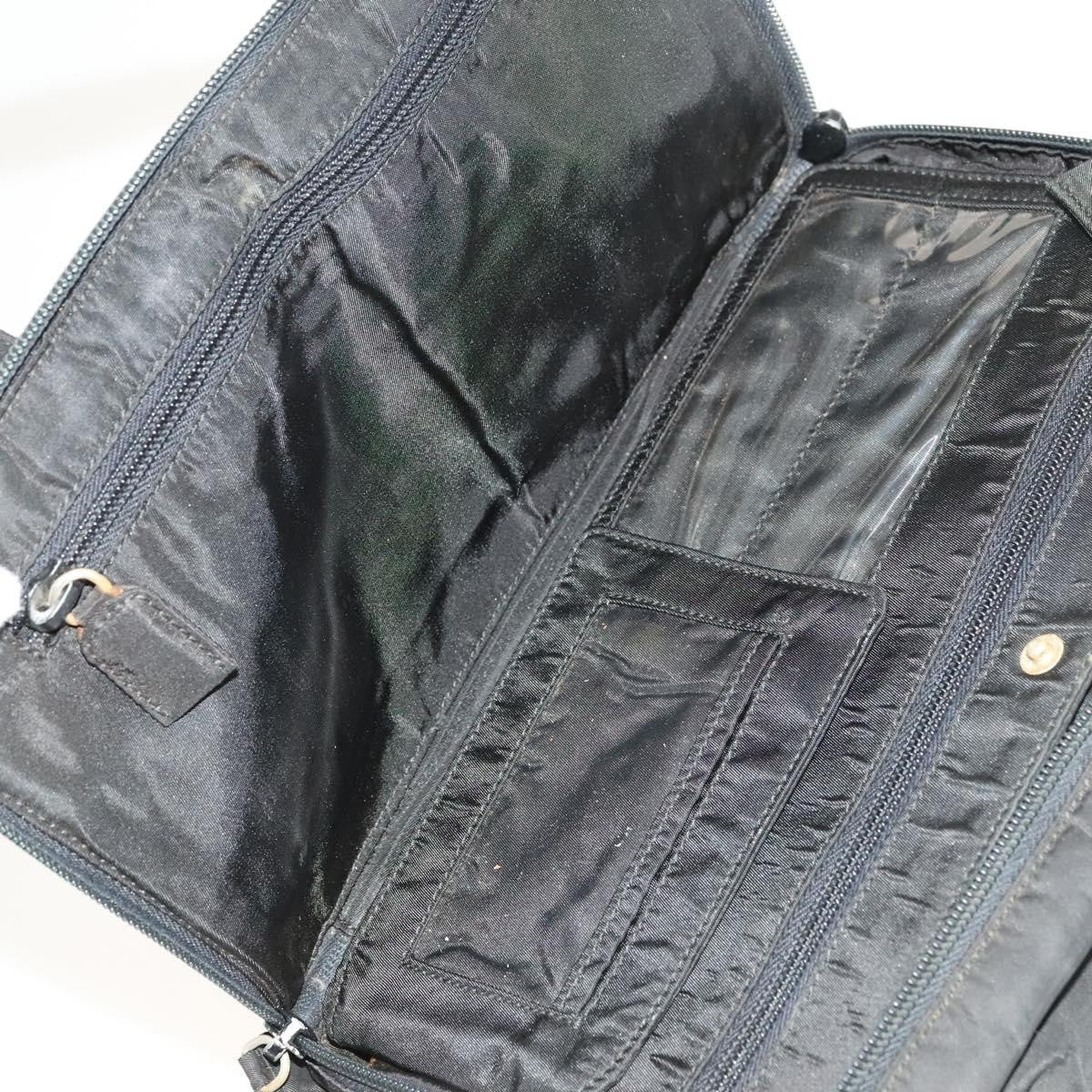 Prada Vintage Zip Handbag Tessuto, BLACK, NYLON, Handbag