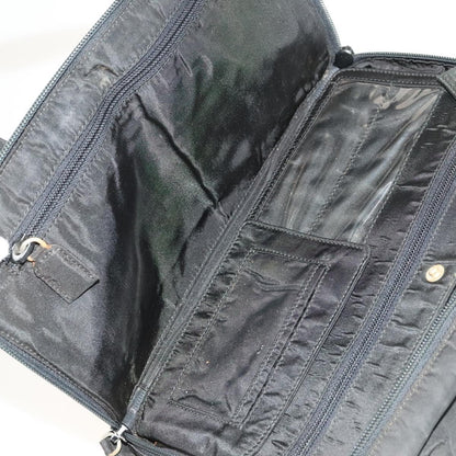 Prada Vintage Zip Handbag Tessuto, BLACK, NYLON, Handbag