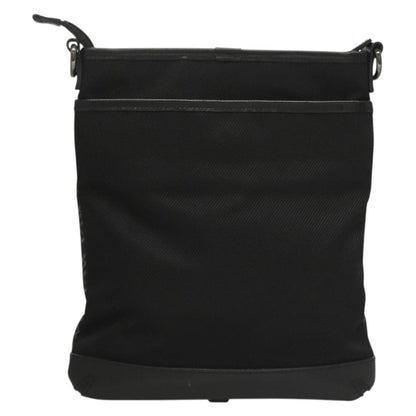 Burberry Front Pocket Messenger Bag Haymarket Canvas, BLACK, CANVAS, Shoulder bag