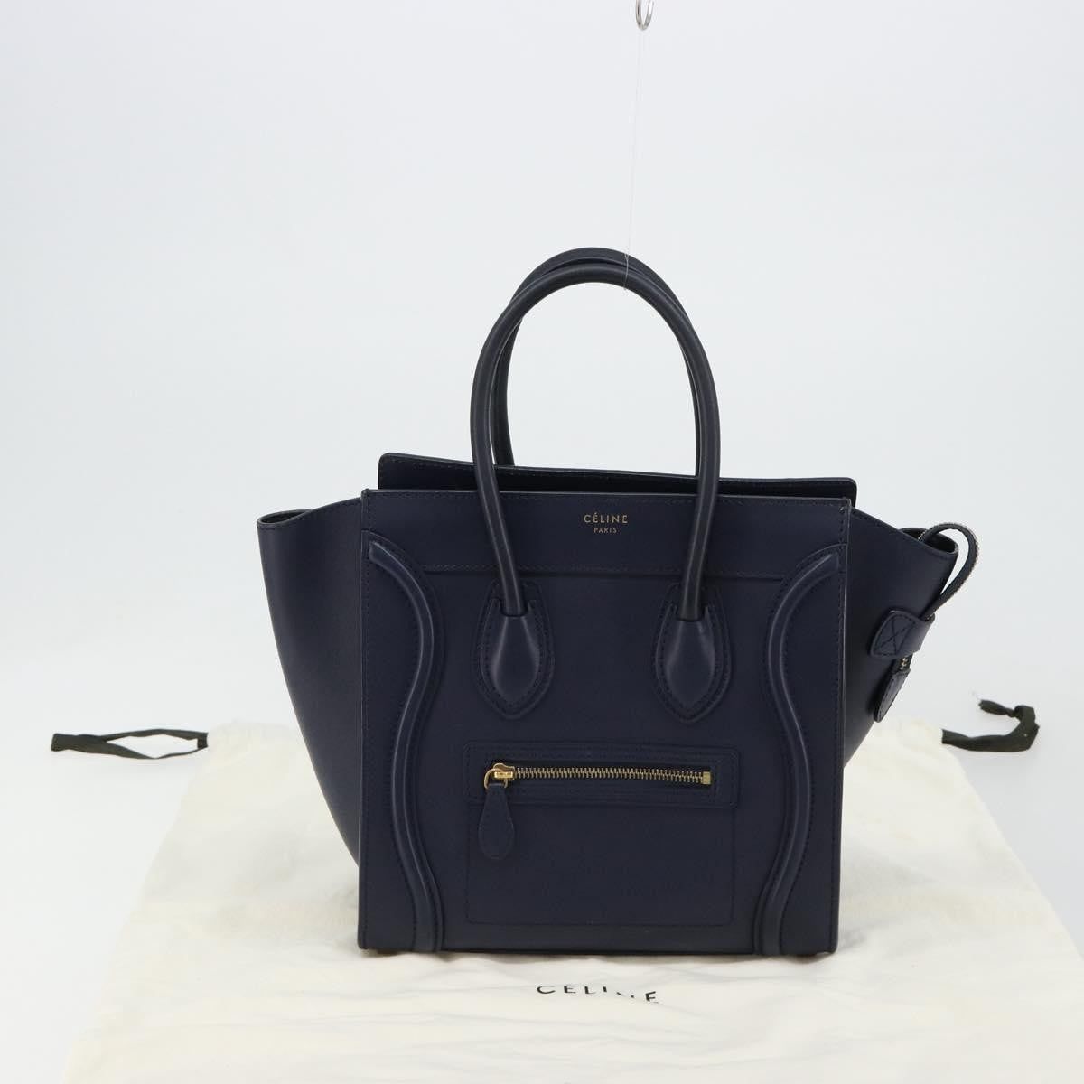 Celine Tricolor Luggage Bag Leather, Navy, Leather, Handbag