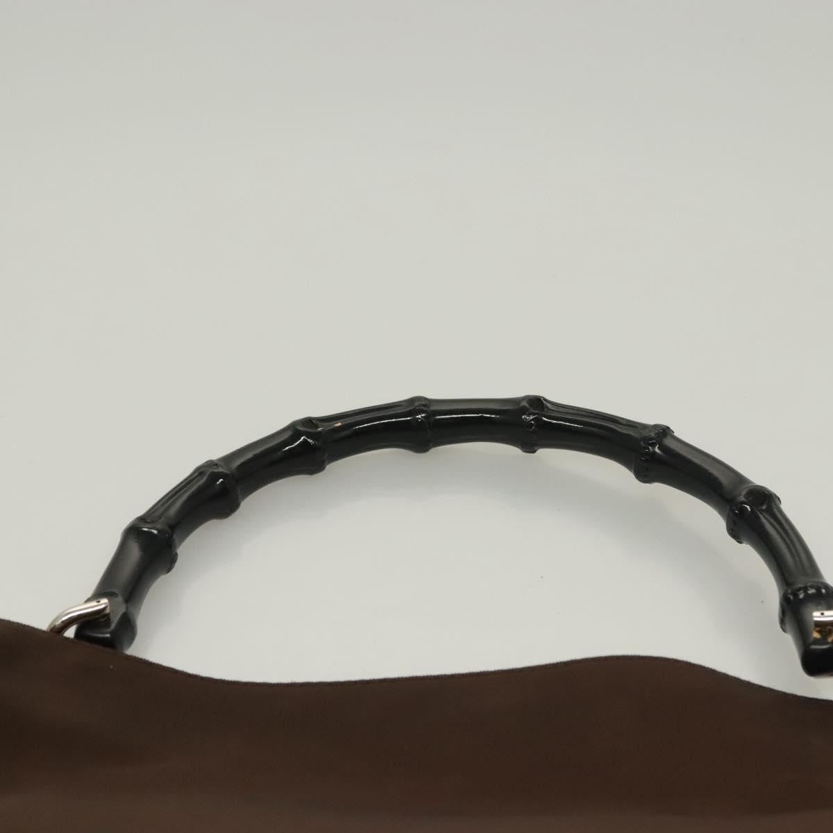 Gucci Vintage Bamboo Handle Tote Nylon, BROWN, NYLON, Tote bag