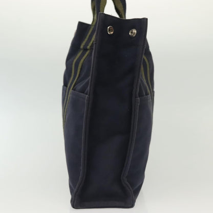 Hermes Fourre Tout Tote Toile, NAVY, CANVAS, Tote bag