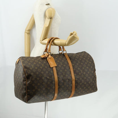 Louis Vuitton Keepall Bag Monogram Canvas, BROWN, CANVAS, Travel bag