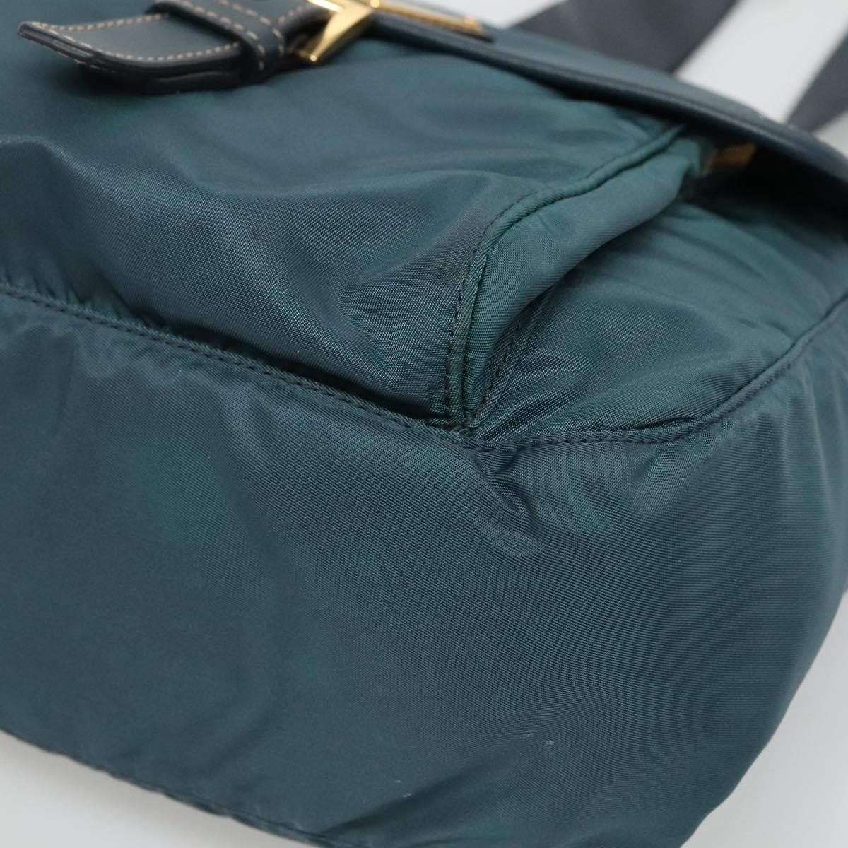Prada Buckle Messenger Bag Tessuto, GREEN, NYLON, Shoulder bag