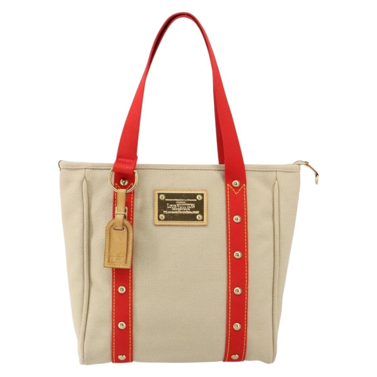 Louis Vuitton Antigua Tote Canvas, BEIGE, CANVAS, Tote bag