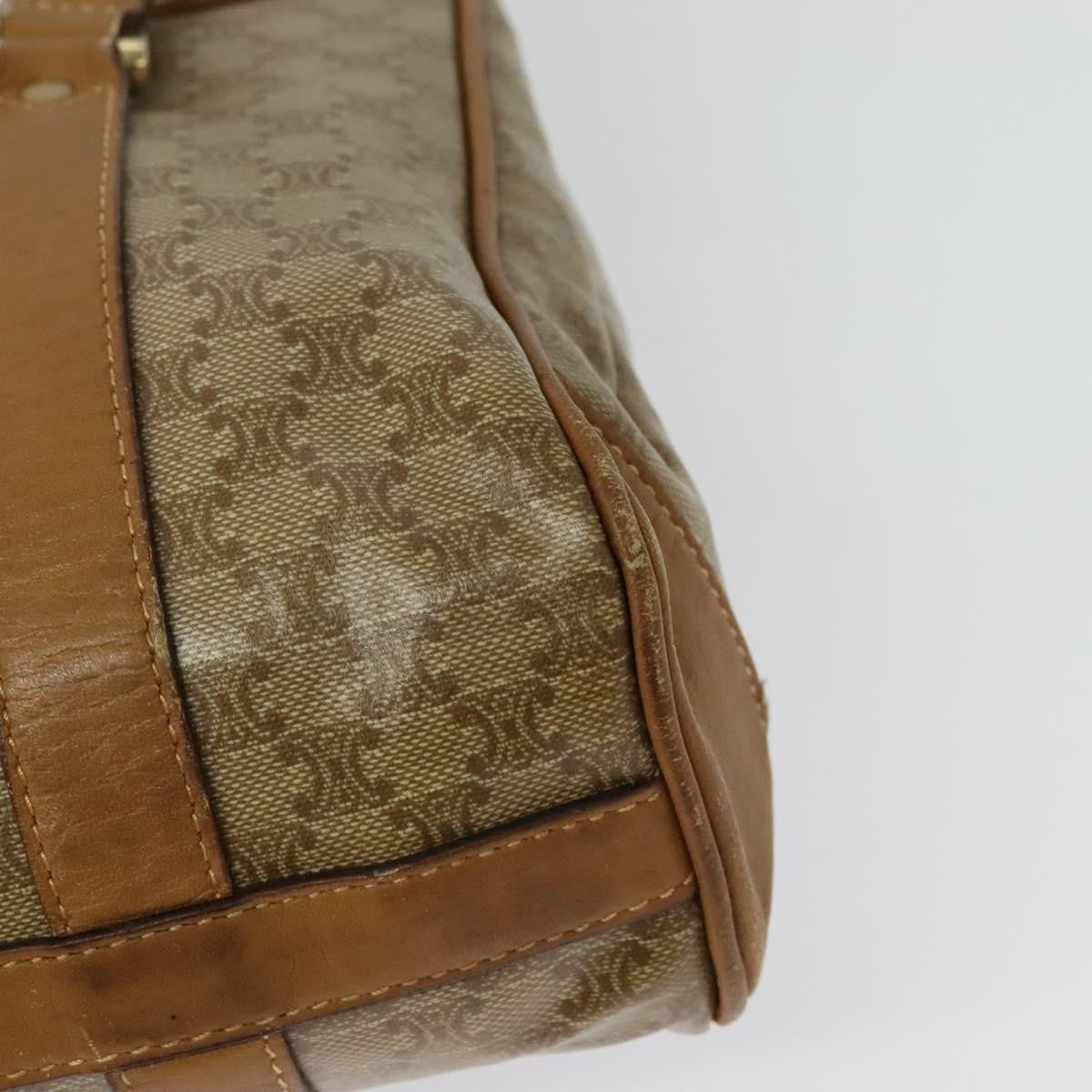 Celine Vintage Macadam Handbag Canvas, BEIGE, CANVAS, Handbag