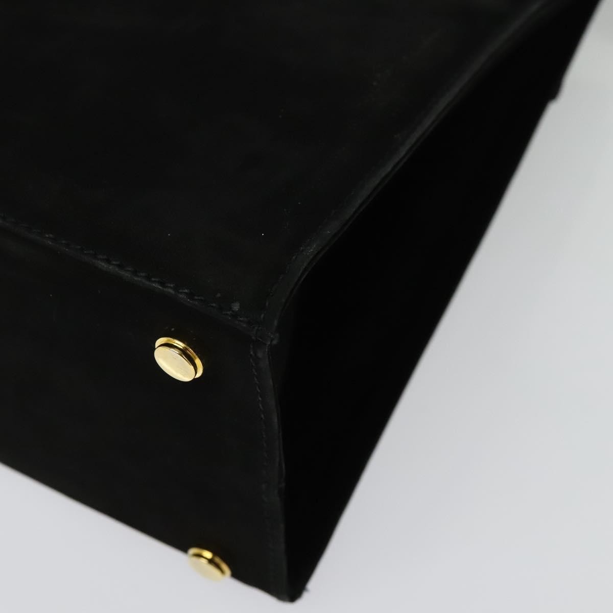 Salvatore Ferragamo Convertible Vara Bow Tote Suede, BLACK, SUEDE, Handbag