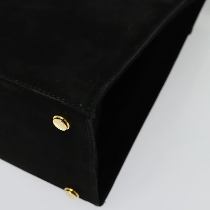 Salvatore Ferragamo Convertible Vara Bow Tote Suede, BLACK, SUEDE, Handbag