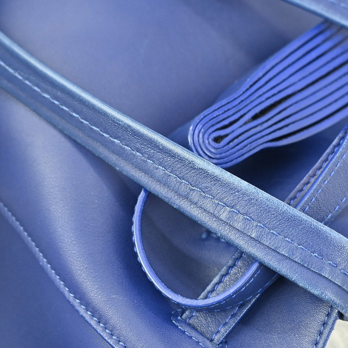 Celine Phantom Cabas Tote Leather, BLUE, LEATHER, Tote bag