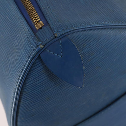 Louis Vuitton Keepall Bag Epi Leather, BLUE, LEATHER, Travel bag