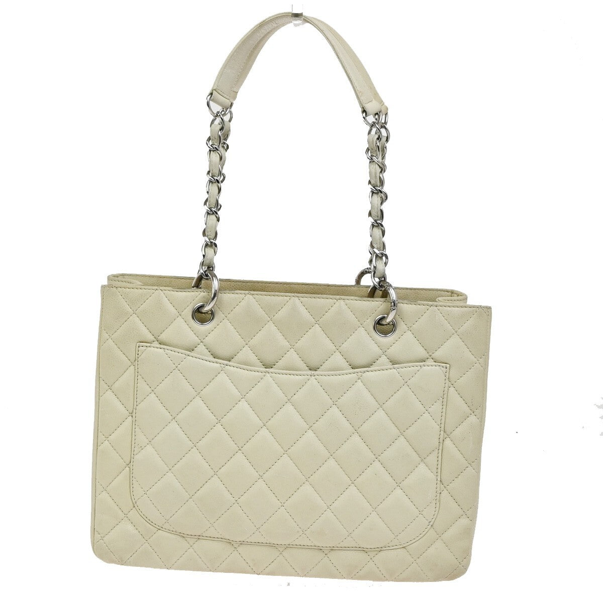 Chanel Grand Shopping Tote Quilted Calfskin, BEIGE, CALFSKIN, Shoulder bag