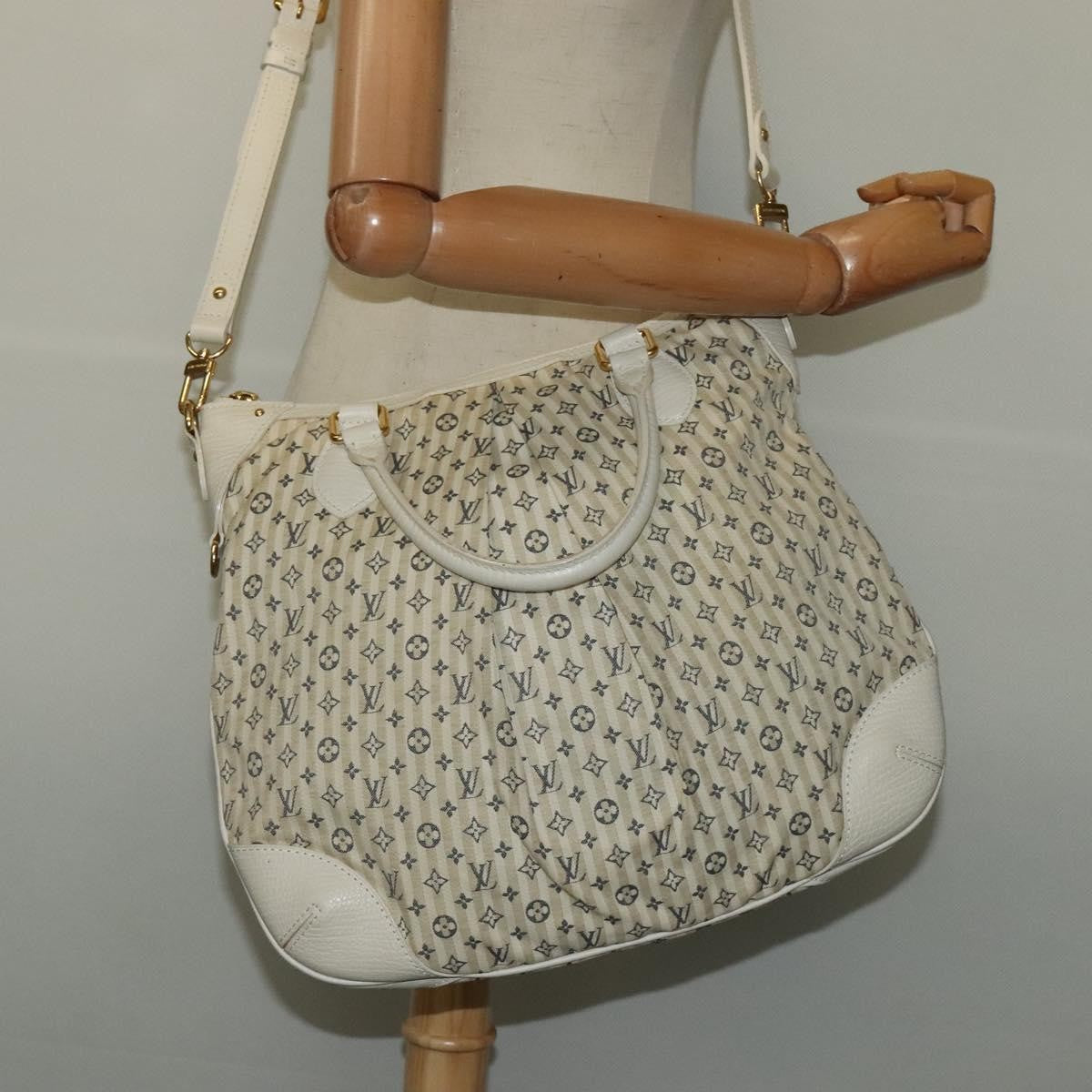 Louis Vuitton Marina Handbag Mini Lin Croisette, BEIGE, CANVAS, Handbag
