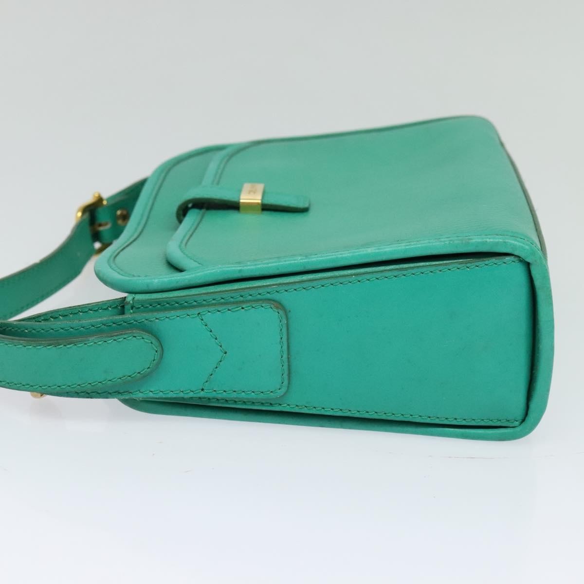 Celine Shoulder Bag Leather, GREEN, LEATHER, Shoulder bag