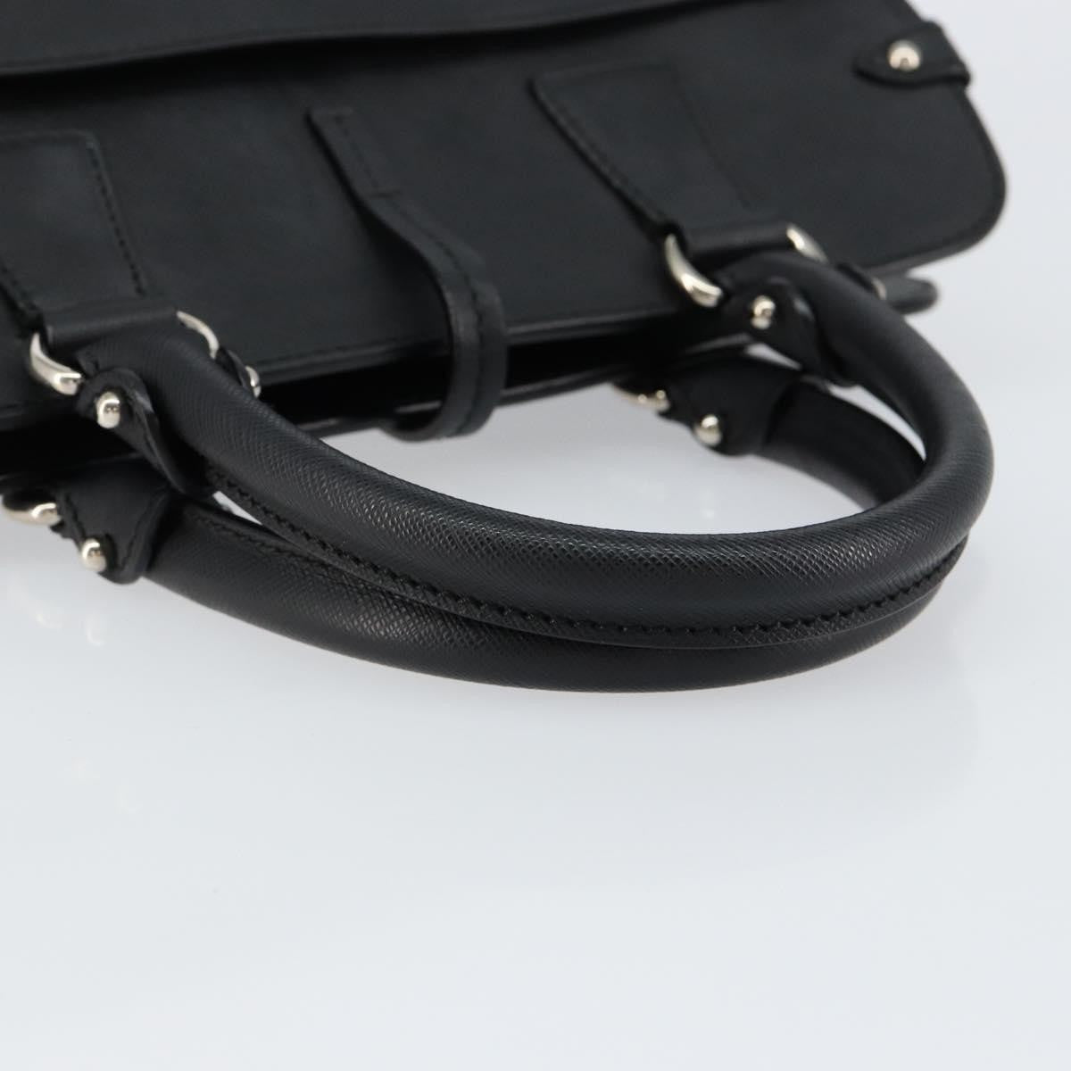 Salvatore Ferragamo Gancini handbag Leather, BLACK, LEATHER, Handbag