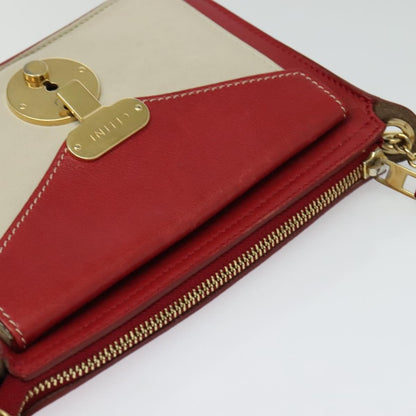 Celine Shoulder Bag Leather, RED, LEATHER, Shoulder bag