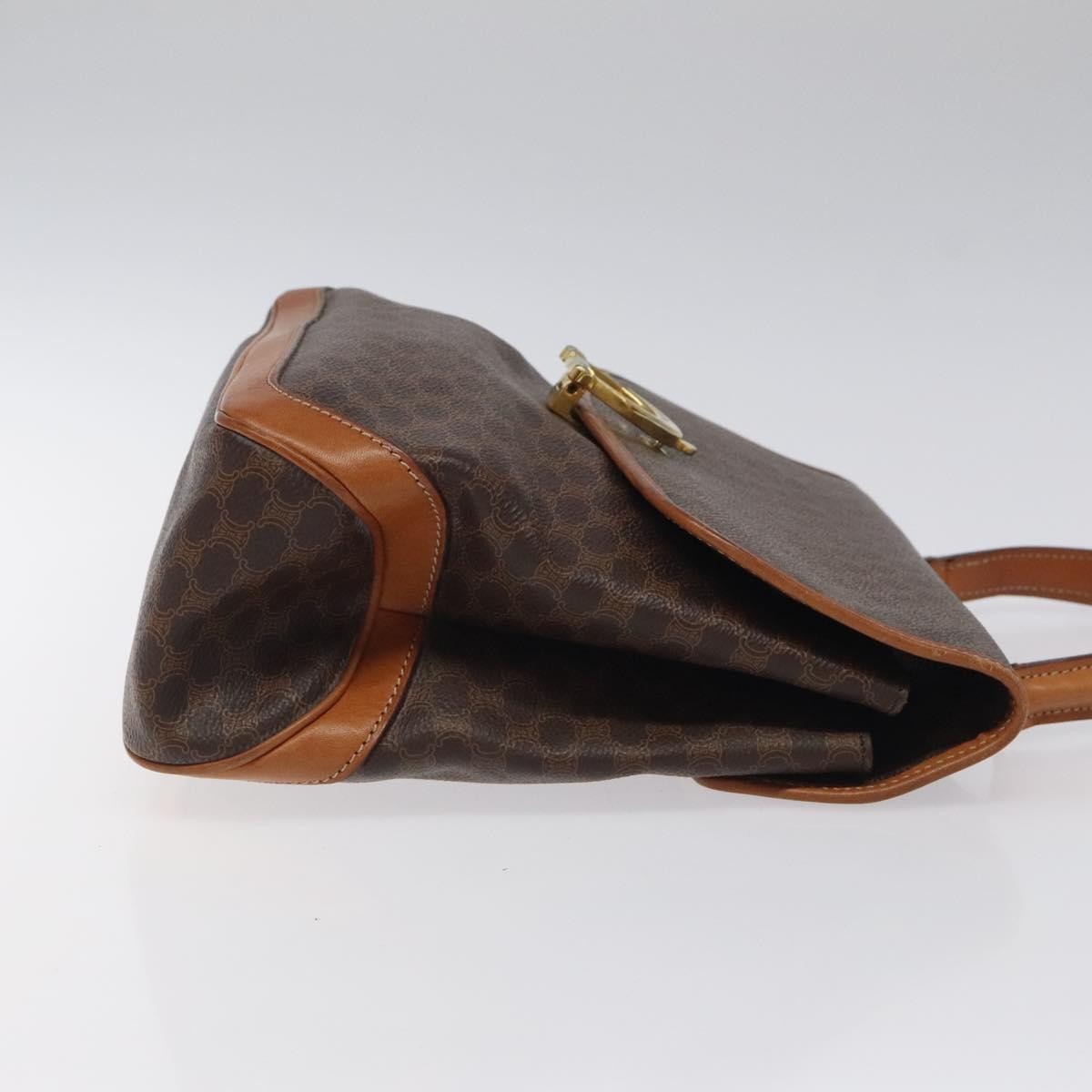 Celine Macadam Handbag Macadam with leather, BROWN, CANVAS, Handbag