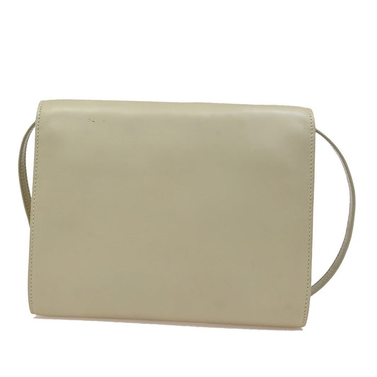 Celine Vintage Triomphe Flap Bag Leather, WHITE, LEATHER, Shoulder bag