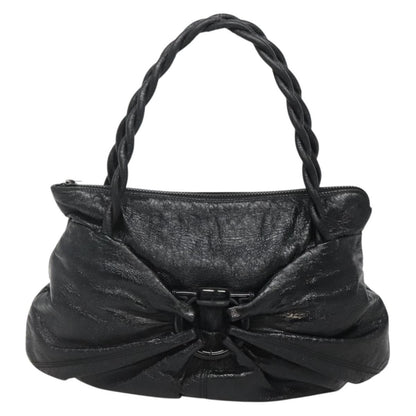 Salvatore Ferragamo Gancini Shoulder Bag Leather, BLACK, LEATHER, Shoulder bag