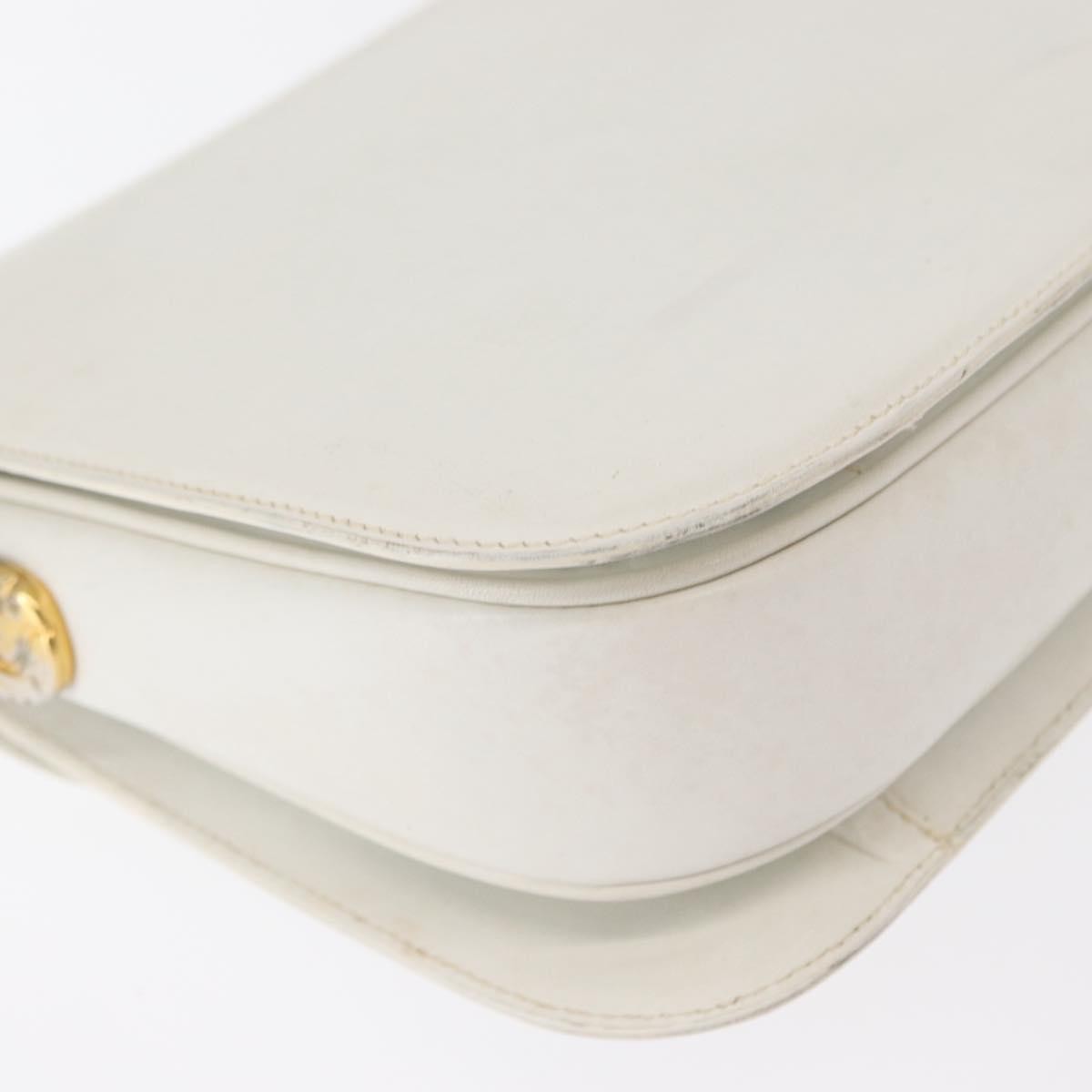 Celine Vintage Shoulder Bag Leather, WHITE, LEATHER, Shoulder bag