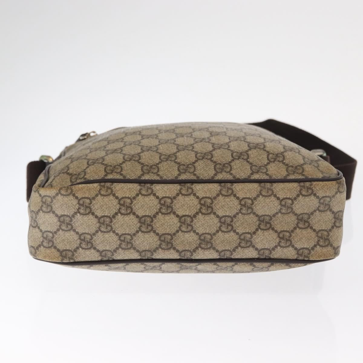 Gucci Front Zip Messenger GG Coated Canvas, BEIGE, CANVAS, Shoulder bag