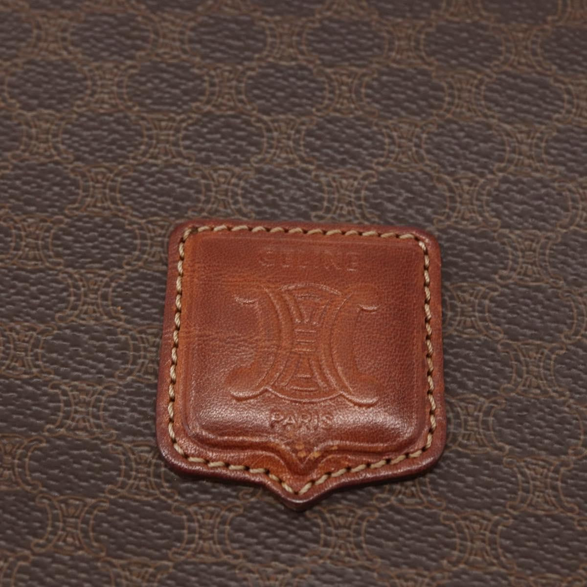 Celine Macadam Shoulder Bag Canvas, BROWN, CANVAS, Shoulder bag