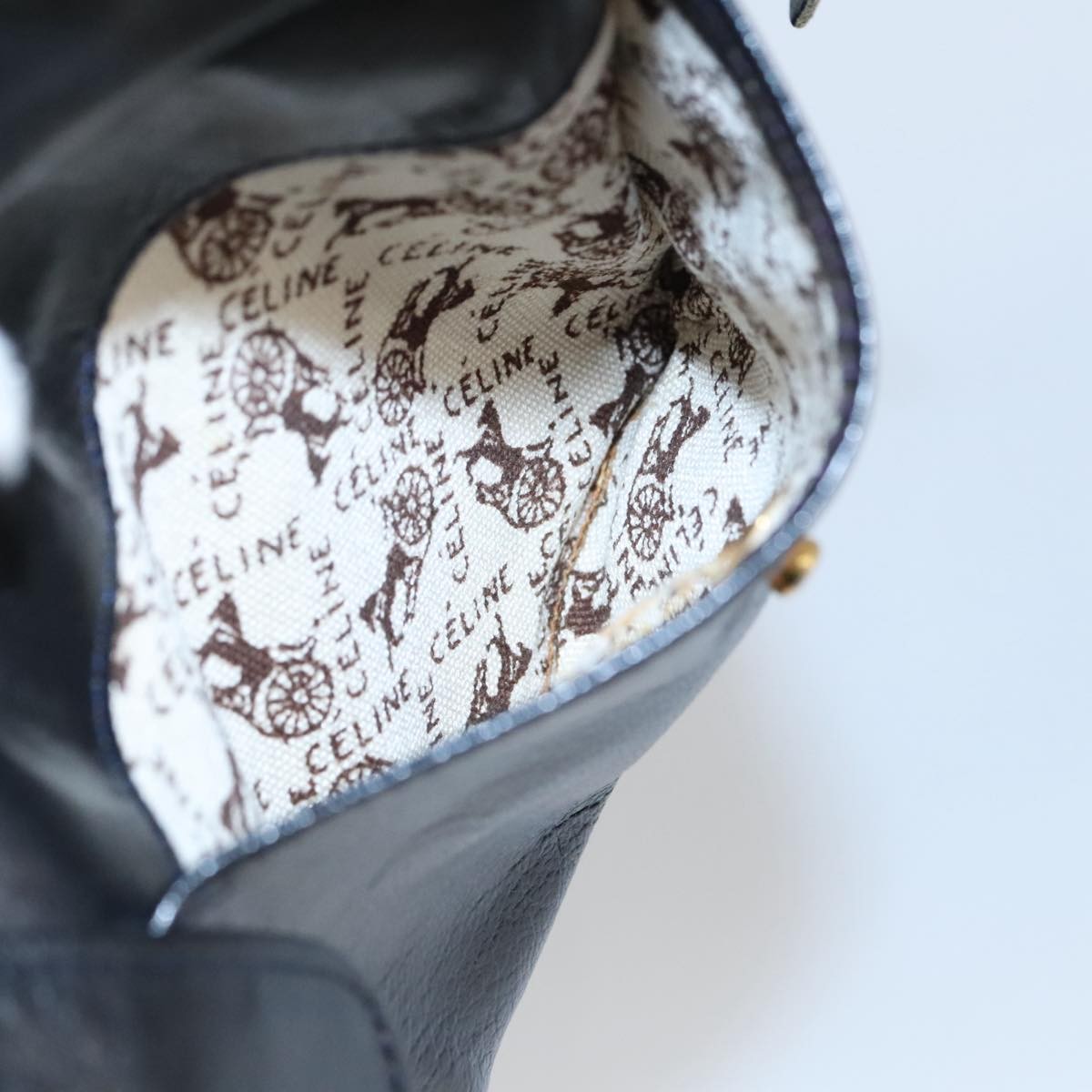 Celine Shoulder Bag Leather, BLACK, LEATHER, Shoulder bag