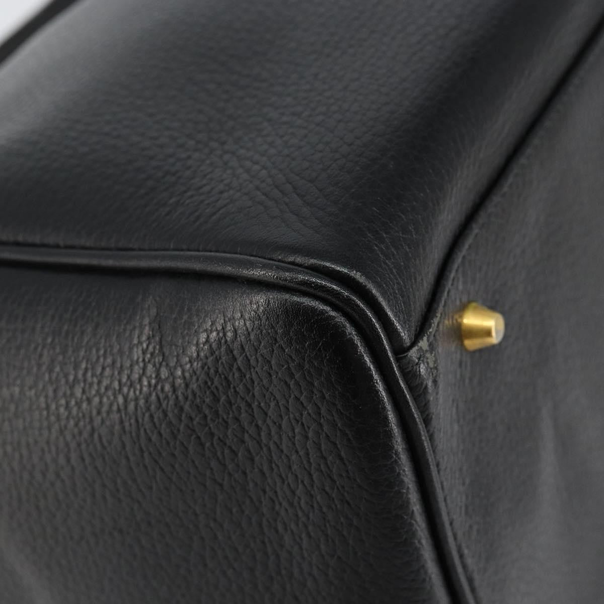 Burberry Vintage Boston Bag Leather, BLACK, LEATHER, Travel bag